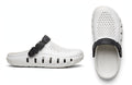 White Comfy Clog with Black Strap - Lightweight & Breathable